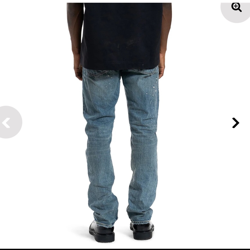 NWT Purple Brand Mens Vintage Laser Abrasions Jean P005-VLAM423 Mid Indigo Sz-36 - Picture 4 of 12
